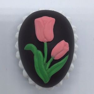 Vintage Ceramic Faux Chocolate Decorated Easter Egg